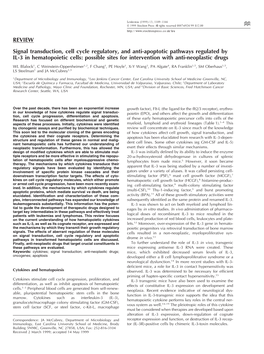 REVIEW Signal Transduction, Cell Cycle Regulatory, and Anti