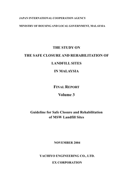 Guideline for Safe Closure and Rehabilitation of MSW Landfill Sites