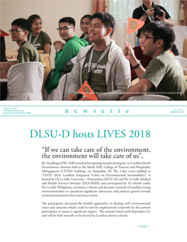DLSU-D Hosts LIVES 2018 “If We Can Take Care of the Environment, the Environment Will Take Care of Us”, Br