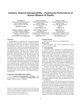 Beyond Interoperability – Pushing the Performance of Sensor Network IP Stacks