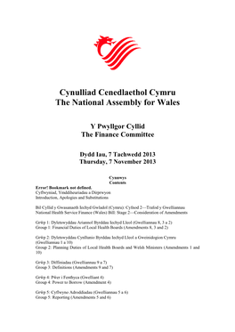 Cynulliad Cenedlaethol Cymru the National Assembly for Wales