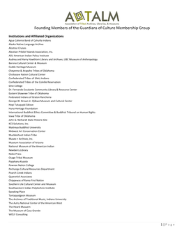 Founding Membership List