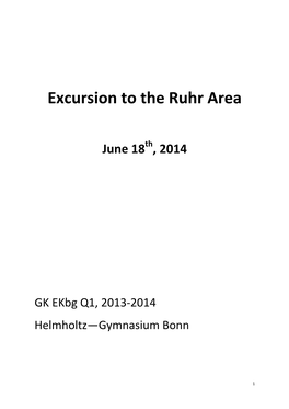 Protokoll Ruhrexkursion