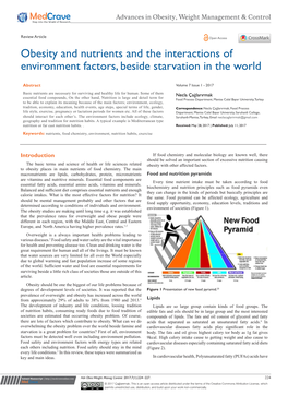 Obesity and Nutrients and the Interactions of Environment Factors, Beside Starvation in the World