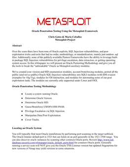 Oracle with Metasploit