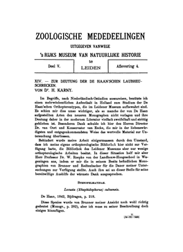 Zoologische Mededeelingen