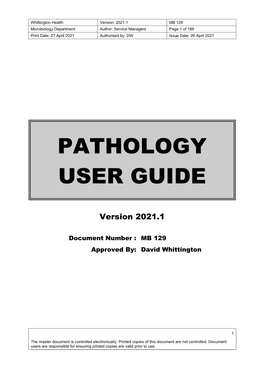 Pathology User Guide