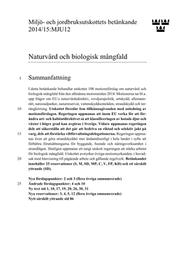 Naturvård Och Biologisk Mångfald