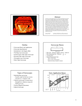 Optical Gyroscopes: Sensing Rotation Without Moving Parts Abstract