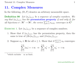 Complex Measures 1 11
