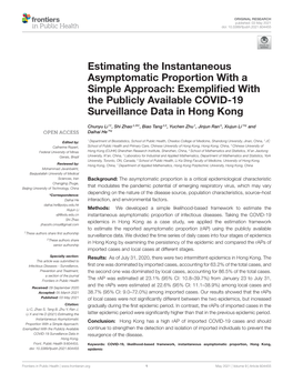 Estimating the Instantaneous Asymptomatic Proportion with a Simple Approach: Exempliﬁed with the Publicly Available COVID-19 Surveillance Data in Hong Kong