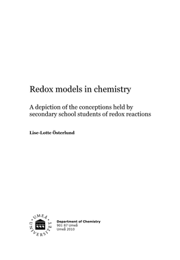 Redox Models in Chemistry