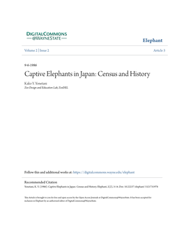 Captive Elephants in Japan: Census and History Kako Y