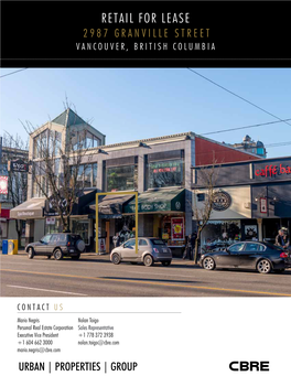 Retail for Lease 2987 Granville Street Vancouver, British Columbia