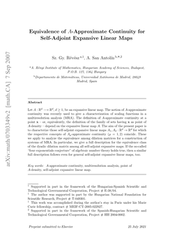 Equivalence of A-Approximate Continuity for Self-Adjoint