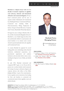 Shashank Verma Managing Partner