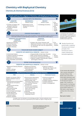 Chemistry with Biophysical Chemistry Chemistry & Chemical Sciences (CCS)