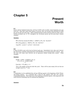 Chapter 5 Present Worth