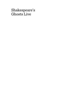 Shakespeare's Ghosts Live