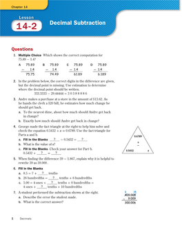 Decimal Subtraction