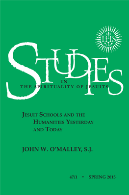 JOHN W. O·Malley, SJ JESUIT SCHOOLS and the HUMANITIES