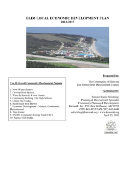 Elim Local Economic Development Plan 2012-2017