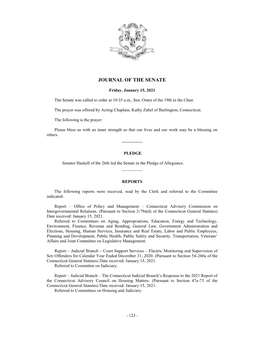 Journal of the Senate 01/15/2021