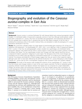 Biogeography and Evolution of the Carassius Auratus-Complex in East