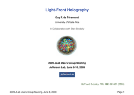 Light-Front Holography