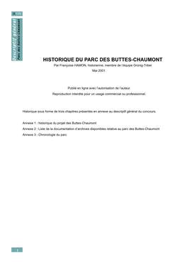Historique Du Parc Des Buttes-Chaumont