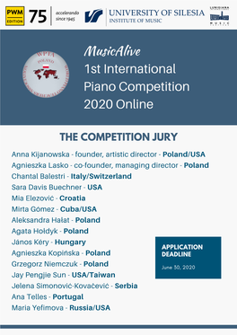 1St International Piano Competition 2020 Online
