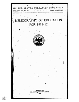 Bibliography of Education, 1911-11