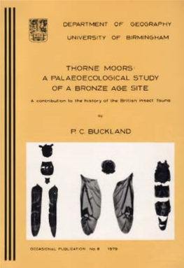 Thorne Moors :A Palaeoecological Study of A