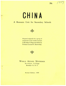China: a Resource Unit for Secondary Schools