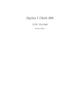 Algebra I (Math 200)