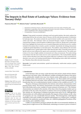 The Impacts in Real Estate of Landscape Values: Evidence from Tuscany (Italy)