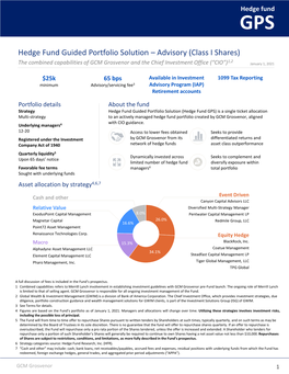 Combined Capabilities of GCM Grosvenor and the Chief Investment Office (“CIO”) January 1, 2021