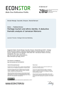 A Deductive Thematic Analysis of Jamaican Maroons