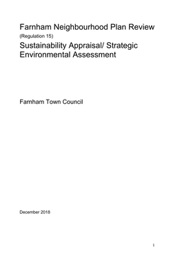 Farnham Neighbourhood Plan Review Sustainability Appraisal