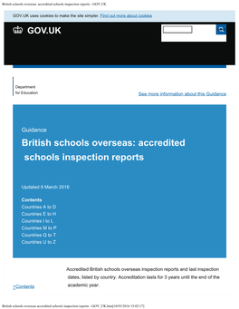 British Schools Overseas: Accredited Schools Inspection Reports - GOV.UK