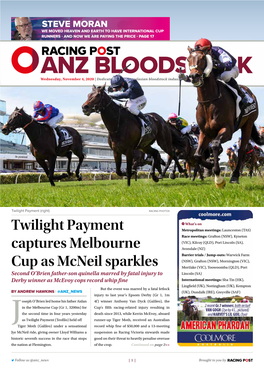 Twilight Payment Captures Melbourne Cup As Mcneil Sparkles | 2 | Wednesday, November 4, 2020