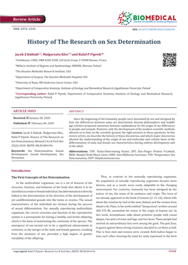 History of the Research on Sex Determination