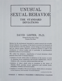 Unusual Sexual Behavior