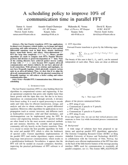 A Scheduling Policy to Improve 10% of Communication Time in Parallel FFT