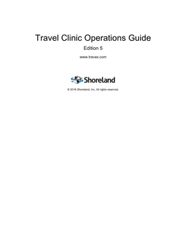 Travel Clinic Operations Guide Edition 5