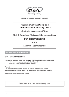 10221 GJR31 CA Journalism in the Media and Communications