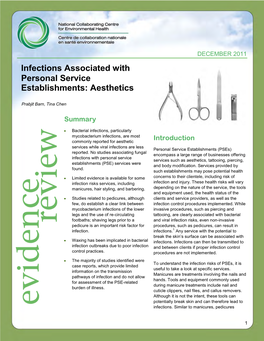 Infections Associated with Personal Service Establishments: Aesthetics