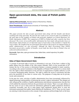 Open Government Data, the Case of Polish Public Sector