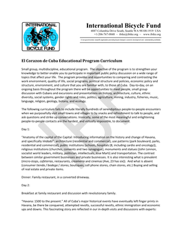 El Corazón De Cuba Educational Program Curriculum