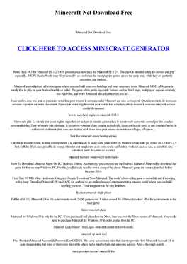 Minecraft Net Download Free